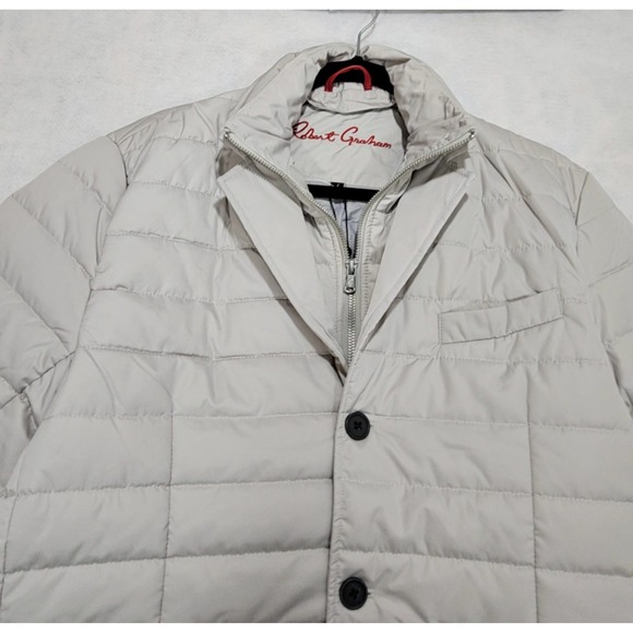 Robert‎ Graham Coat Mens M NEW Devonshire Grey Quilted Dress Single Breasted - Picture 3 of 12